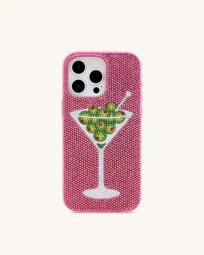 Coque de téléphone Martini aux olives en cristal artificiel - Rose - JW PEI - Modalova