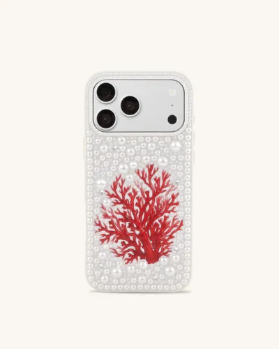 Coque de téléphone perle corail rouge - Blanc - JW PEI - Modalova