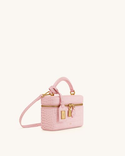 Cleo Sac boîte à poignée supérieure - Rose clair façon croco - JW PEI - Modalova