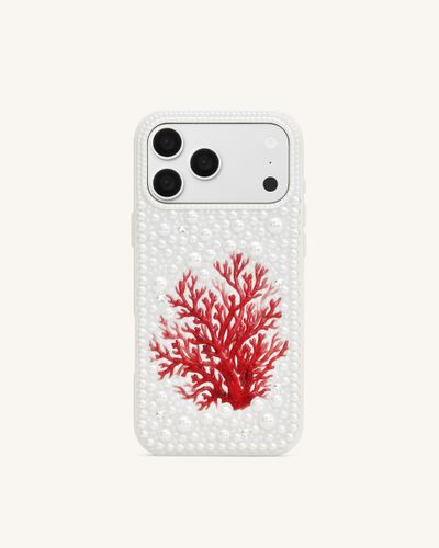 Coque de téléphone perle corail rouge - Blanc - JW PEI - Modalova