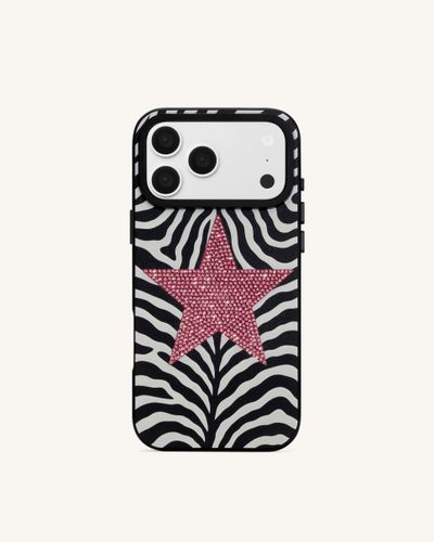 Coque de téléphone étoile zébrée - Noir - JW PEI - Modalova