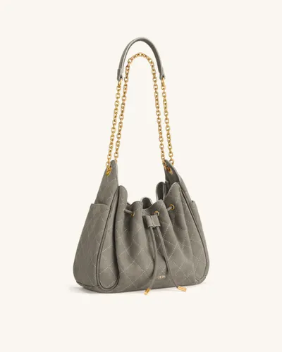 Rowan Sac seau matelassé à chaîne en faux suède - Gris - JW PEI - Modalova