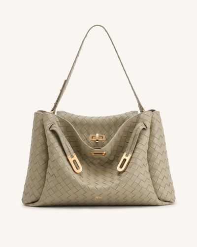 Rhea Grand sac à épaule à texture tissée - Vert gris clair - JW PEI - Modalova