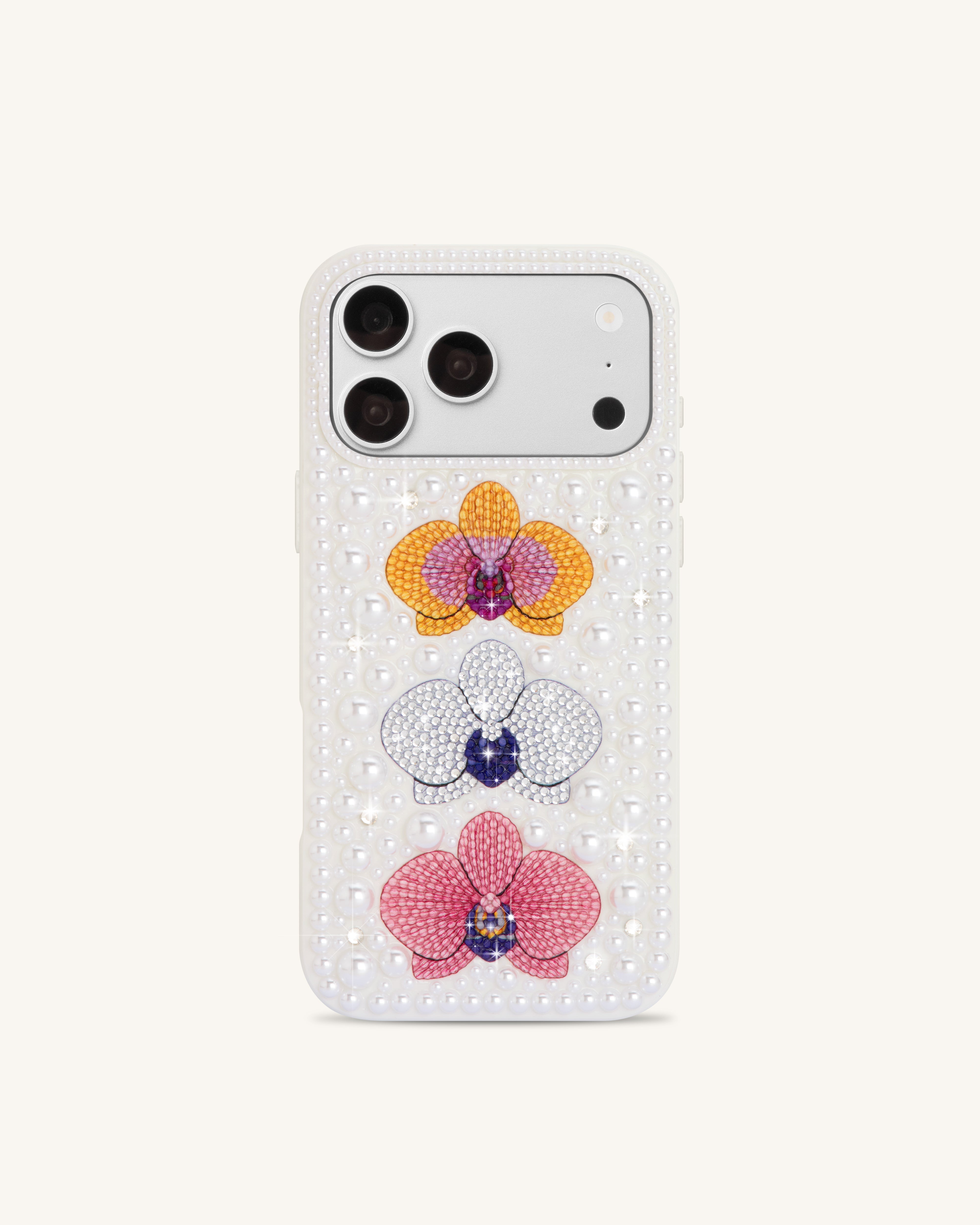 Coque de téléphone orchidée florale en perles - Blanc - JW PEI - Modalova