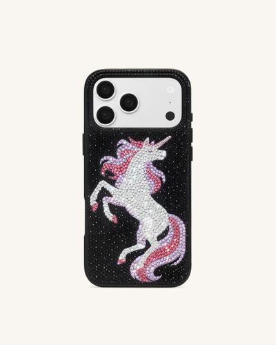 Coque de téléphone strass licorne - Noir - JW PEI - Modalova