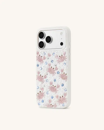 Coque de téléphone à motif crabe et fausses perles - Blanc - JW PEI - Modalova