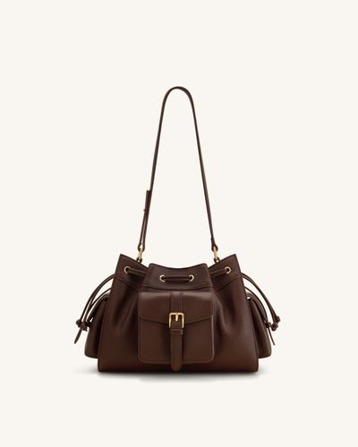 Harper Sac porté épaule à cordon de serrage - Marron - JW PEI - Modalova