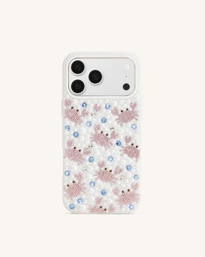 Coque de téléphone à motif crabe et fausses perles - Blanc - JW PEI - Modalova