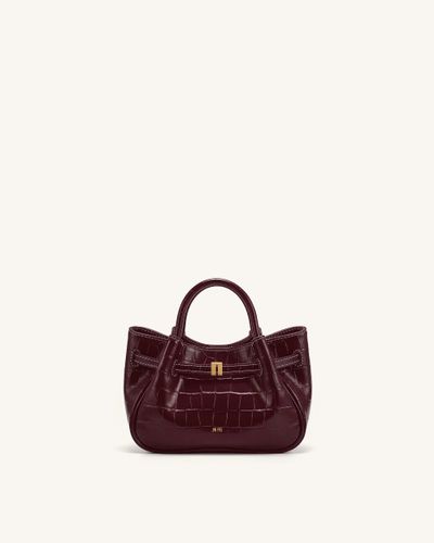 Maeve Mini sac à main avec breloque teckel - Effet croco bordeaux - JW PEI - Modalova