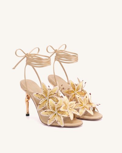 Isadora Sandales à lacets et talons aiguilles Lily floral - Abricot - JW PEI - Modalova