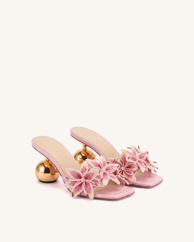 Isadora Mules à talon sculptural Lily floral - Rose - JW PEI - Modalova