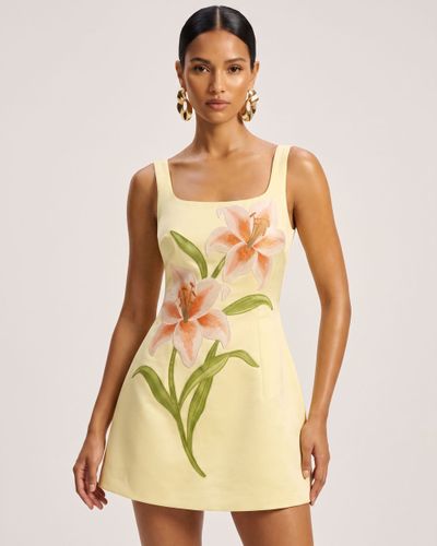 Lily Robe courte trapèze sans manches à imprimé floral - Jaune - JW PEI - Modalova