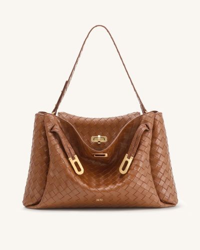 Rhea Grand sac à épaule à texture tissée - Marron caramel - JW PEI - Modalova