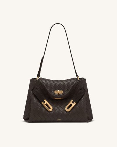 Rhea Sac à bandoulière à double boucle et texture tressée - Marron chocolat - JW PEI - Modalova