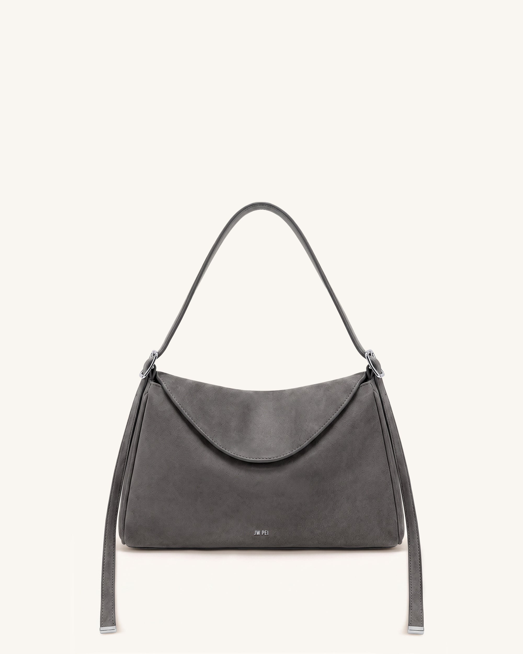 Elowen Sac à épaule à rabat en suédine - Gris anthracite - JW PEI - Modalova