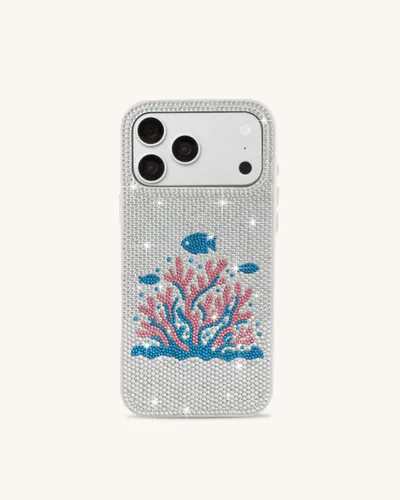 Coque de téléphone en cristal artificiel corail rose - Blanc - JW PEI - Modalova