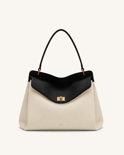Lucia Sac porté épaule à fermoir tournant - Toile noire - JW PEI - Modalova