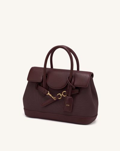 Alina Sac cartable ceinturé - Toile bordeaux - JW PEI - Modalova