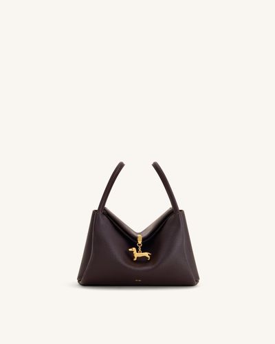Maelle Sac à double anse avec breloque teckel - Marron foncé - JW PEI - Modalova