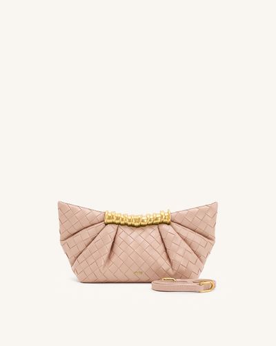 Pochette plissée à texture tissée Leia - Rose - JW PEI - Modalova
