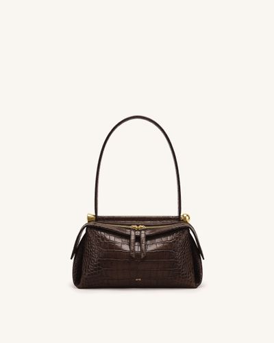 Naomi Sac à bandoulière à double fermeture éclair - Marron effet croco - JW PEI - Modalova