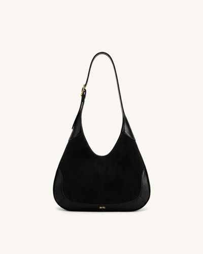 Willow Sac hobo avec bordure en suédine - Noir - JW PEI - Modalova