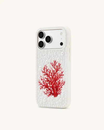 Coque de téléphone perle corail rouge - Blanc - JW PEI - Modalova