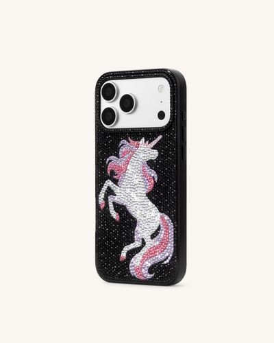 Coque de téléphone strass licorne - Noir - JW PEI - Modalova