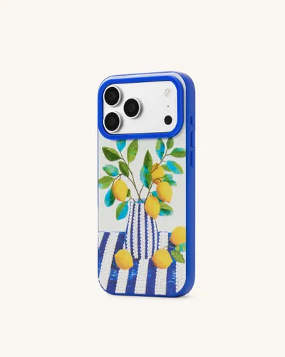 Coque de téléphone art vase citron - Bleu - JW PEI - Modalova