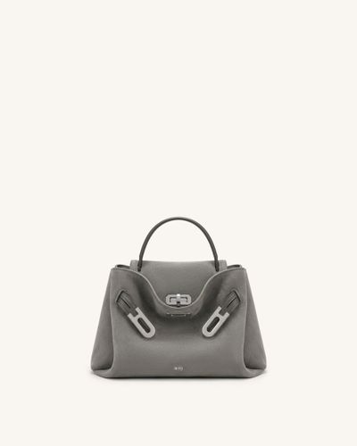 Rhea Petit sac porté épaule à double boucle en faux daim - Gris fumé - JW PEI - Modalova