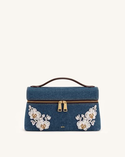 Thea Sac à main à motif floral perlé - Jean bleu foncé - JW PEI - Modalova