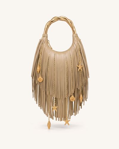 Chlorie Sac à main à poignée en métal et franges - Kaki - JW PEI - Modalova