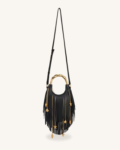 Chlorie Sac à main à franges et poignée en métal - Noir - JW PEI - Modalova