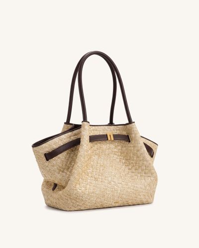 Hana Grand sac fourre-tout en paille synthétique - Marron - JW PEI - Modalova