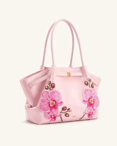 Hana Grand sac cabas brodé orchidée - Rose - JW PEI - Modalova