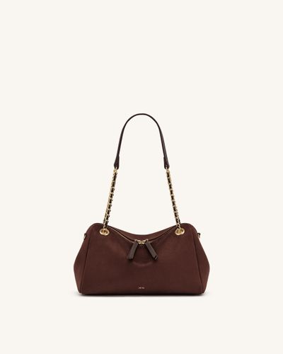 Mireya Sac porté épaule à chaîne en faux daim - Marron foncé - JW PEI - Modalova