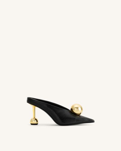 Mules à talon façon serpent Sofia - Noir - JW PEI - Modalova