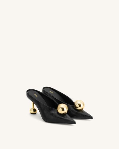 Mules à talon façon serpent Sofia - Noir - JW PEI - Modalova
