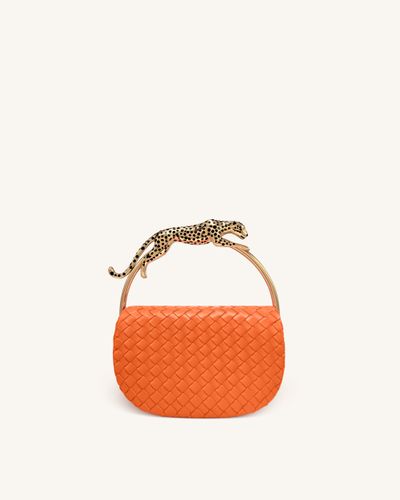Sac à main à anse supérieure tissé en forme de léopard Ione - Orange - JW PEI - Modalova