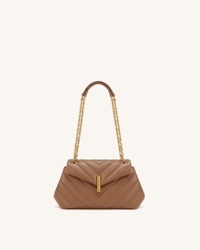 Valerie Sac porté épaule matelassé à rabat et chaîne - Marron caramel - JW PEI - Modalova