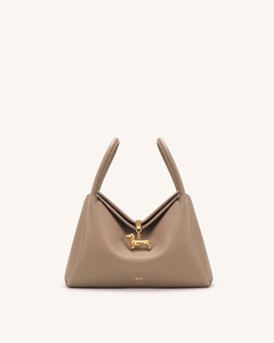 Maelle Sac à double anse avec breloque teckel - Kaki foncé - JW PEI - Modalova