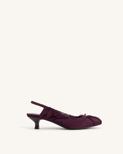 Solenne Escarpins slingback froncés à nœud en satin - Bordeaux - JW PEI - Modalova