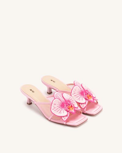 Serena Mules oversize à broderies orchidées - Rose - JW PEI - Modalova