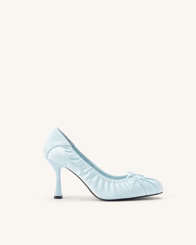 Solenne Escarpins froncés à nœud en satin - Bleu - JW PEI - Modalova
