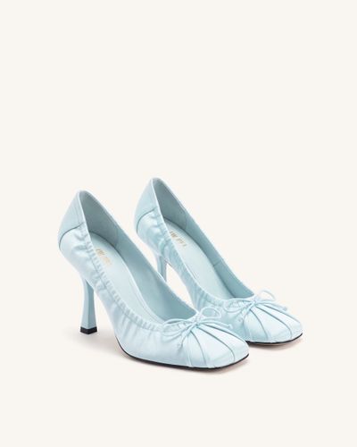 Solenne Escarpins froncés à nœud en satin - Bleu - JW PEI - Modalova
