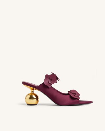 Rosalie Mules à talon sphérique et appliqués orchidée - Bordeaux - JW PEI - Modalova