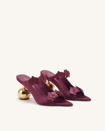 Rosalie Mules à talon sphérique et appliqués orchidée - Bordeaux - JW PEI - Modalova