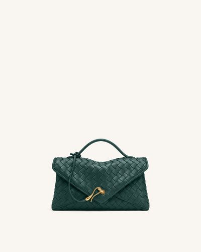 Celeste Sac enveloppe tressé - Vert encre foncé - JW PEI - Modalova