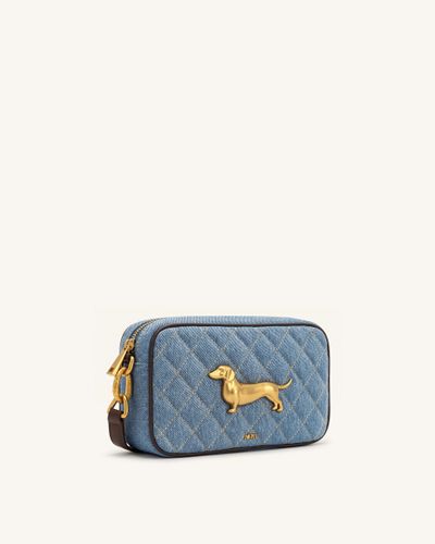 Riley Sac porté épaule matelassé motif teckel - Jean bleu clair - JW PEI - Modalova