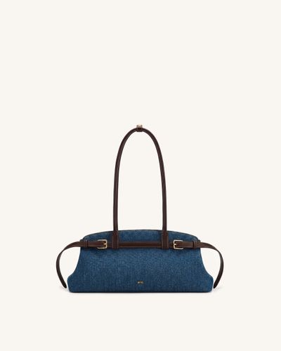 Sac bandoulière est-ouest avec détail de ceinture Arden - Denim bleu - JW PEI - Modalova
